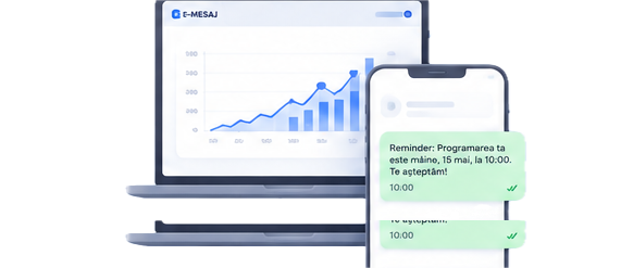 Dashboard E-MESAJ cu grafic si reminder SMS